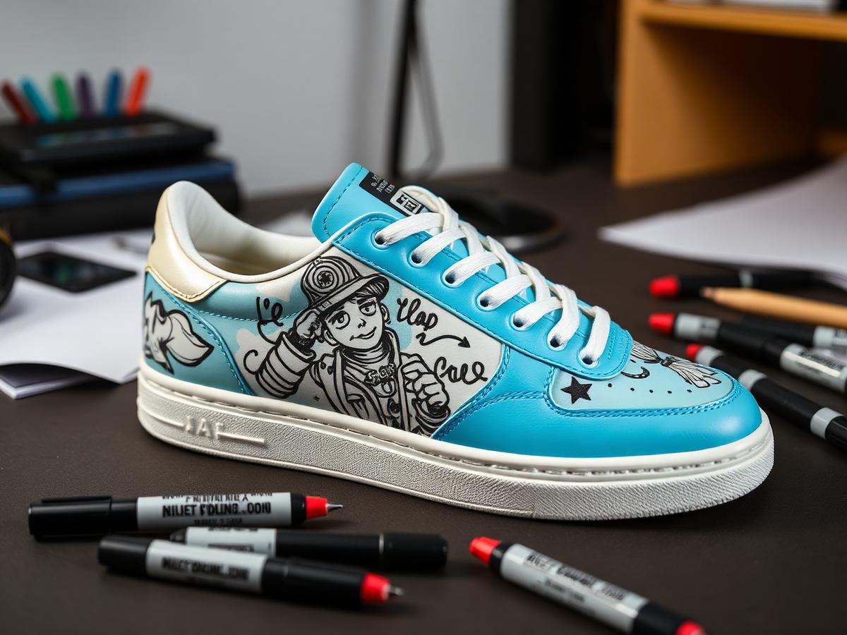 One-of-one pair custom sneaker artwork